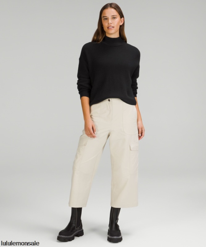 Lululemon Damen DELULU487 | Lululemon Deutschland Schwarzer Gerippter Rollkragenpullover Aus Einer Merinowollmischung
